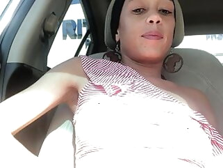 Wifey playing thither pussy in the matter of the car fingering